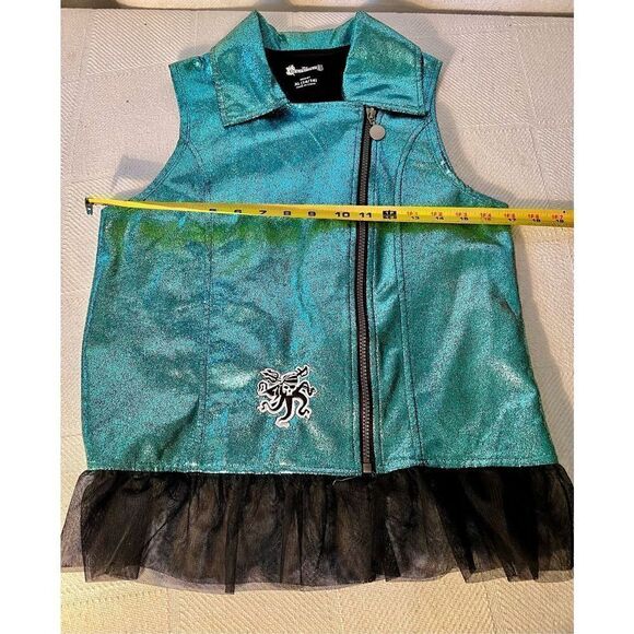 Disney Descendants 3 Teal Uma Motorcycle Vest Black Vest Tulle XL (14/16) - Picture 5 of 8